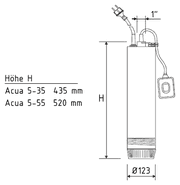 2300551 massblatt - Brunnenpumpe Espa Acua 5-55 M