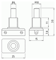 334 massblatt - Lampenschalter, Ausschalter, 1-polig