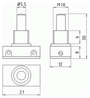 335 massblatt - Lampenschalter, Taster (Schließer), 1-polig