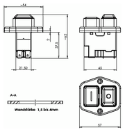 40700002 massblatt - Einbauschalter Klinger&Born KB-01 (Kedu KJD17B)