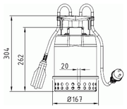 570122 massblatt - Drehstrom-Tauchpumpe Ebara BEST ONE VOX, 400V
