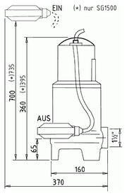 599673 massblatt - Bau- und Abwassertauchpumpe Elwa SG 1500