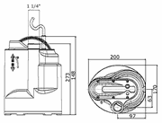 613331 massblatt - Flachsauger-Tauchpumpe Nocchi DPC 200/10