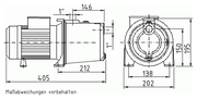 900424 massblatt - Gartenpumpe Elwa GP-G 1200