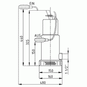 901230 massblatt - Edelstahl-Tauchpumpe Elwa AX 1000