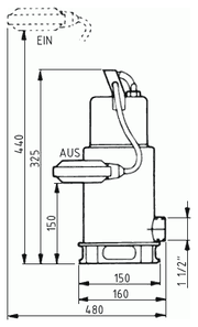 901421 massblatt - Edelstahl-Tauchpumpe Elwa MX 800