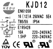 KJD12 schaltplan - A.C.-insert switch Kedu KJD12-10ZF