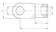 RSQ7110A6-2.5 massblatt - Quetschkabelschuhe DIN 46234, 1,5-2,5 mm², für M6, unisoliert