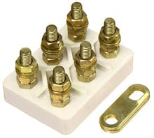 KL0531CV  - Keramik-Motorklemmbrett KL 0531, 6-polig, M4, mit Brücken