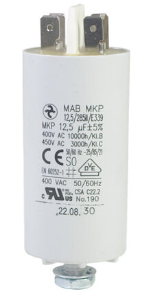 125285MKP-HF  - Betriebskondensator 12,5 µF, Motorkondensator, MKP-Kondensator