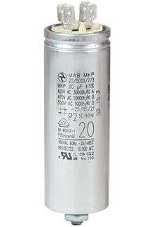 200400MBA/FL  - Motorkondensator 20 µF, Betriebskondensator, MKP-Kondensator