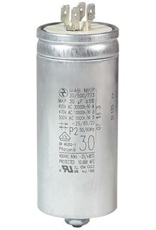 300400MBA/FL  - Operating capacitor 30 µF / 450 V, aluminium can, Flat plug