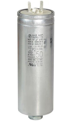 500400MBA/FL1  - Motorkondensator 50 µF, Betriebskondensator, Einfachflachstecker