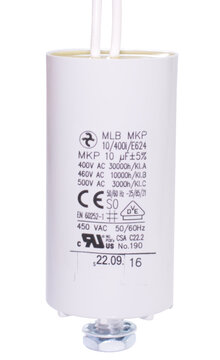 100400MKP-HL  - Motorkondensator 10 µF, Betriebskondensator, Litzenanschluss