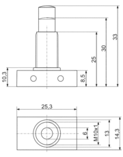 678 massblatt - Lampenschalter, einpoliger Ausschalter, langes Gewinde M10x1