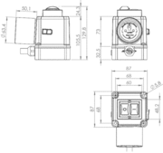 0098.7003 massblatt - Schalter-Stecker-Kombination K700/TAZ/ST3 bis 3 kW