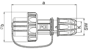 20051-B massblatt - Schutzkontakt-Stecker 230V, IP66/68 druckwasserdicht bis 2 bar
