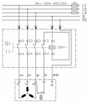 SSK820 schaltplan - Schalter-Stecker-Kombination K900/ST3/KA12, Uc=230V
