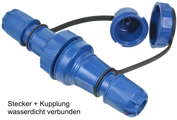 Schutzkontakt-Stecker 230V, IP66/68 druckwasserdicht bis 2 bar