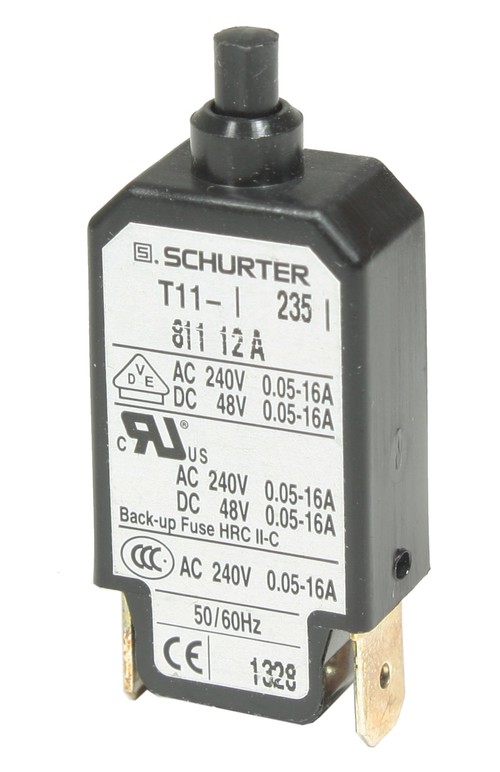 240V ac T11 Schurter 500mA 1 Pole Thermal Magnetic Circuit Breaker 
